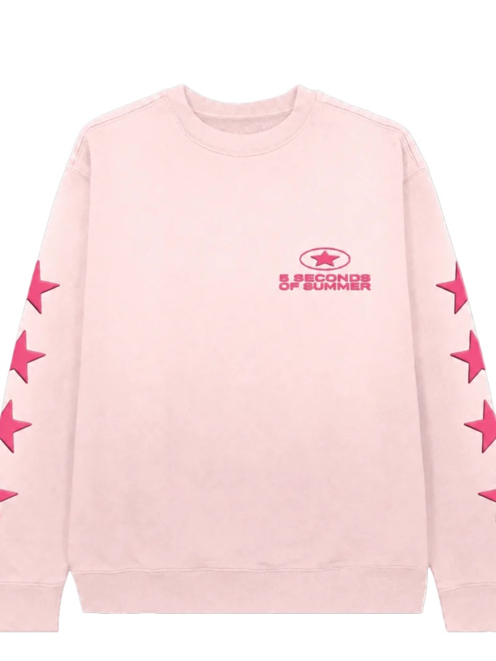 5 Seconds of Summer Pink Everyone’s a Star Sleeve Crewneck Sweatshirt
